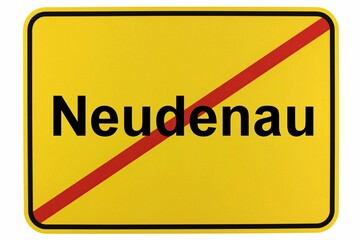 Illustration eines Ortsschildes der Stadt Neudenau