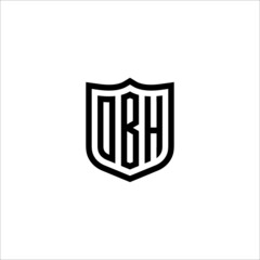 Initials OBH in shield Logo design