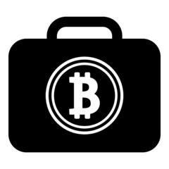 Fototapeta premium Bitcoin Flat Icon Isolated On White Background