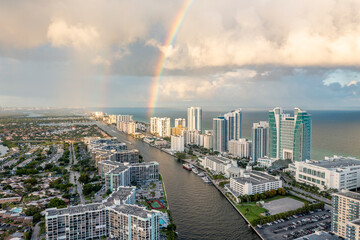 Fototapeta premium Hallandale and Miami Beach Florida after a Storm
