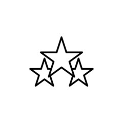 Stars black outline icon. Favorite, best rating, award symbol. Success concept. Trendy flat sign isolated on white used for: illustration, logo, mobile, app, design, web, dev, ui, gui. Vector EPS 10