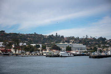 The Scripps Research Marine Facility Harbor as Seen from a Boat in the North Bay of the San Diego, California, Coronado Bay