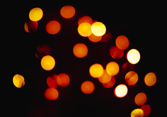 Fall Bokeh Lights; Yellow + Orange + Red Hue