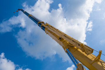 Boom crane part of mobile crane using to heavy lifting and move object in many industry such as...