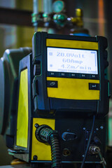 A modern semi-automatic welding machine with great functionality in the production hall. MIG...