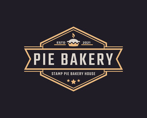 Classic Vintage Retro Label Badge Emblem for Stamp Pie Bakery House Logo Design Inspiration