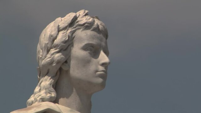 Close up of Schiller Monument at Gendarmenmarkt, Schiller-Denkmal, Berlin, Germany