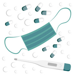 The illustration on a square background is an epidemic. Design element of books