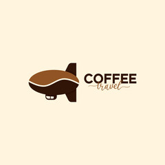 Air balloon coffee logo design vector