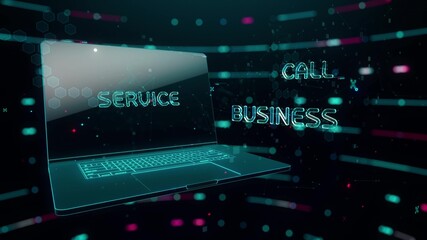 24x7 Support with digital technology hitech concept