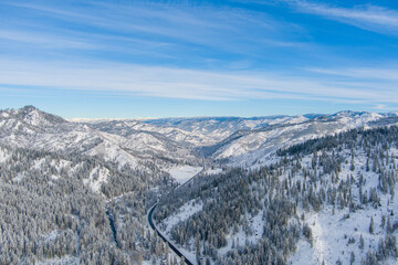 Snow covered Cascade mountains