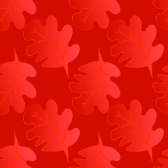 Seamless pattern on a square background - oak leaves - abstraction, surreal. Design element