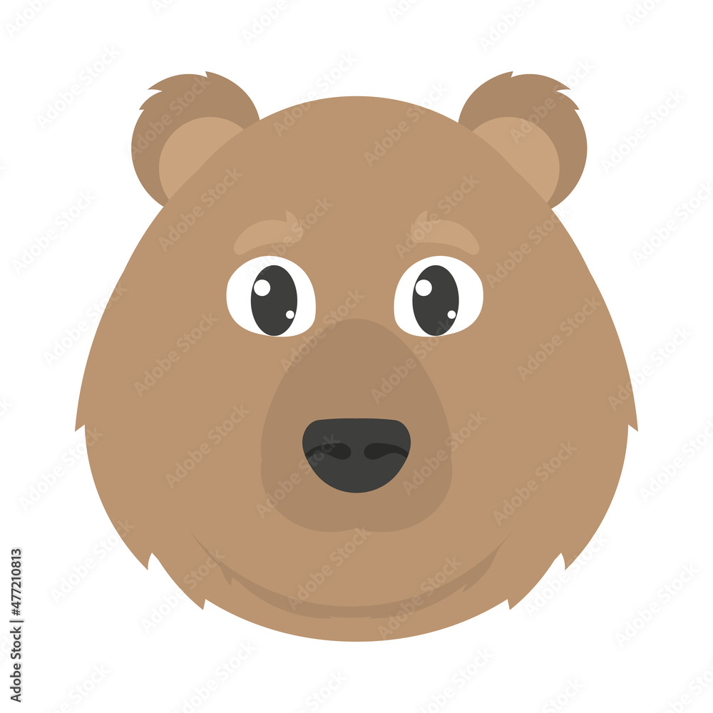 Sticker brown bear face