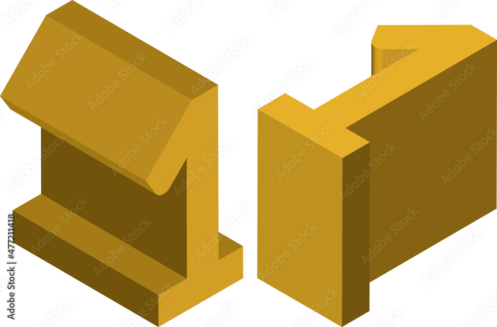Fototapete isometric number 1. template for creating logos, emblems, monograms