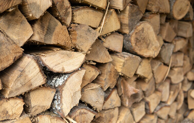 A wall of firewood ready to burn
