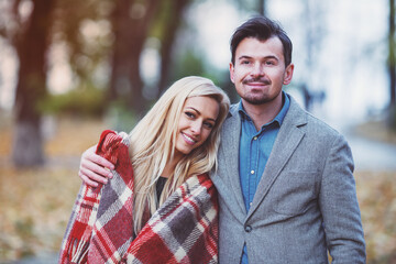 Fototapeta premium Couple walk autumn