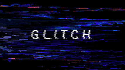 Glitch background. System crash. Broadcast error. Technical problem. 3D rendering.