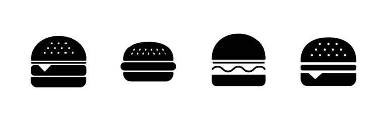 Burger icons set. burger sign and symbol. hamburger