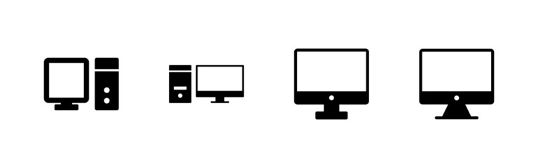 Computer icons set. computer monitor sign and symbol