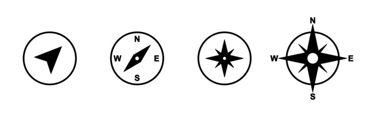 Compass icons set. arrow compass icon sign and symbol - obrazy, fototapety, plakaty