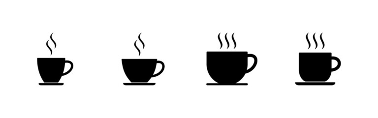 coffee cup icons set. cup a coffee sign and symbol