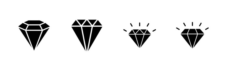 Diamond icons set. diamond gems sign and symbol