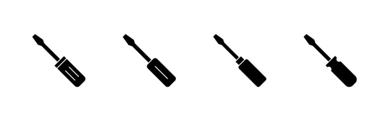 Screwdriver icons set.tools sign and symbol