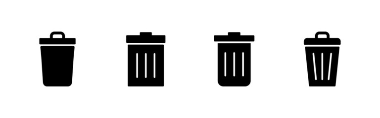 Trash icons set. trash can icon. delete sign and symbol.