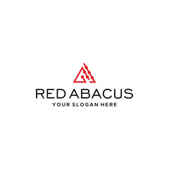 Minimalist design RED ABACUS triangle logo design