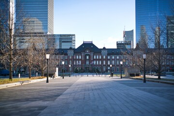 Tokyo,Japan - December 26, 2021: Tokyo Station Marunouchi Central Exit in the morning
