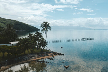 French Polynesia islands in the South Pacific Ocean Mo'orea, Tahiti, and Fakarava