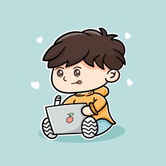 cute boy digital drawing