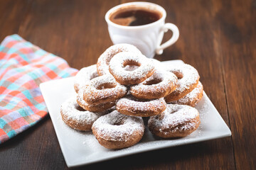 Coffee and  homemade donuts