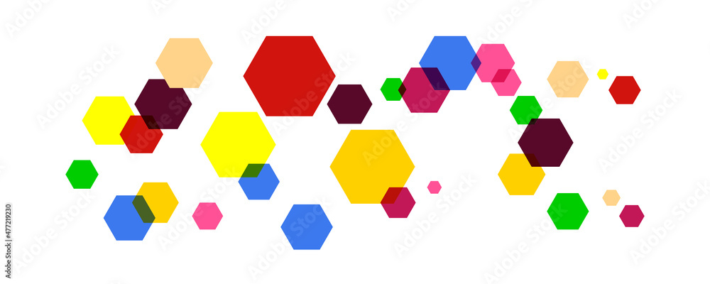 Wall mural Abstract design element with geometric background and hexagons shape pattern	
