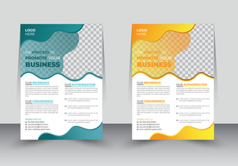 Business Flyer Design.Presentation brush concept, Poster, Corporate, Flyer, two colors scheme, layout modern A4 size.