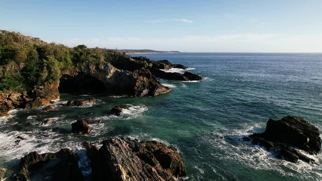 Early morning seascape views at Mystery Bay beach on the Sapphire Coast of New South Wales, Australia.