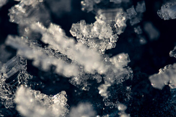 macro frost, frozen structures, ice, ice crystals, low temperature, winter background