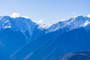 Fototapeta na wymiar 南アルプス　赤石山脈　厳冬期　鳳凰三山からの眺望