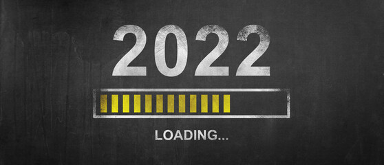 Fototapeta na wymiar Start 2022 concept. Loading new year 2022. 3D illustration