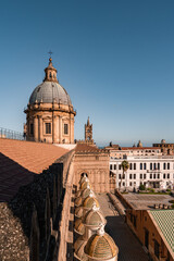 Obraz premium Palermo, Sicily. The Cathedral of Palermo is an architectural complex in the Sicilian capital city, a church erected in 1185 by Normans, Italy landmark. 