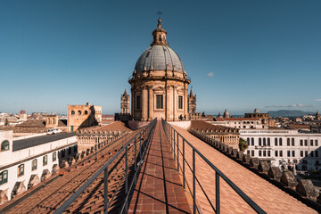 Palermo, Sicily. The Cathedral of Palermo is an architectural complex in the Sicilian capital city, a church erected in 1185 by Normans, Italy landmark. 
