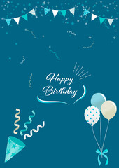 Birthday celebration frame illustration (background, vector)