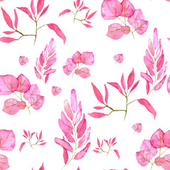 Watercolour pattern from pink leaf's