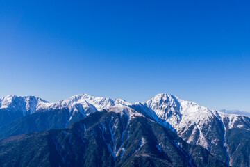 白峰三山　鳳凰三山・観音岳からの眺め　冬