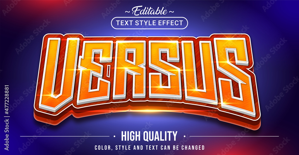 Aufkleber Editable text style effect - Versus text style theme.