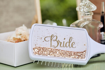 wedding rings on a table