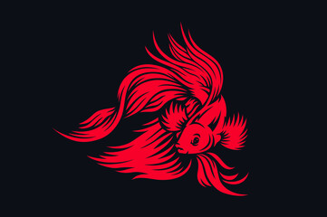 Obraz premium Illustration of Betta Fish (Siamese Fighting Fish)