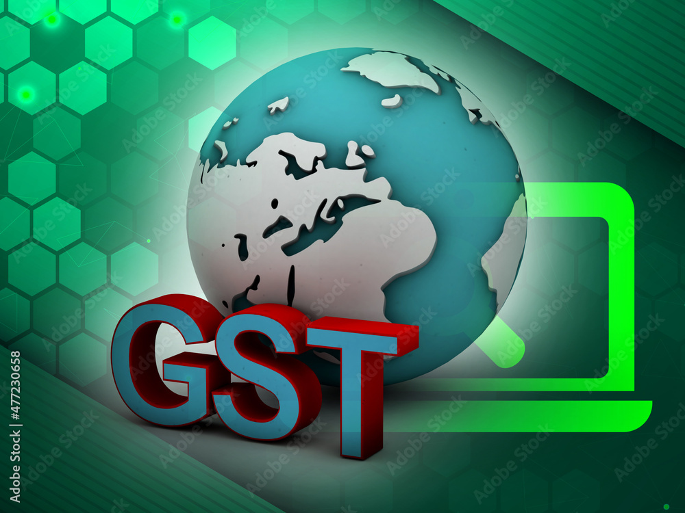 Poster 3d rendering gst with globe