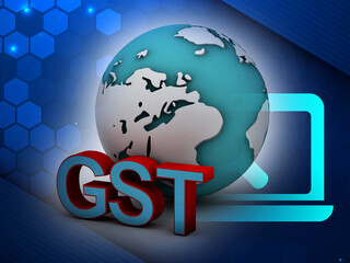 3d rendering GST  with globe