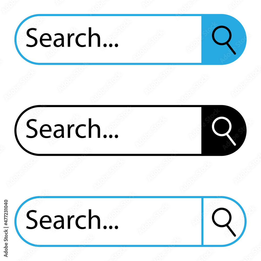 Poster search bar icon. click button. text frame. simple design. technology background. vector illustration